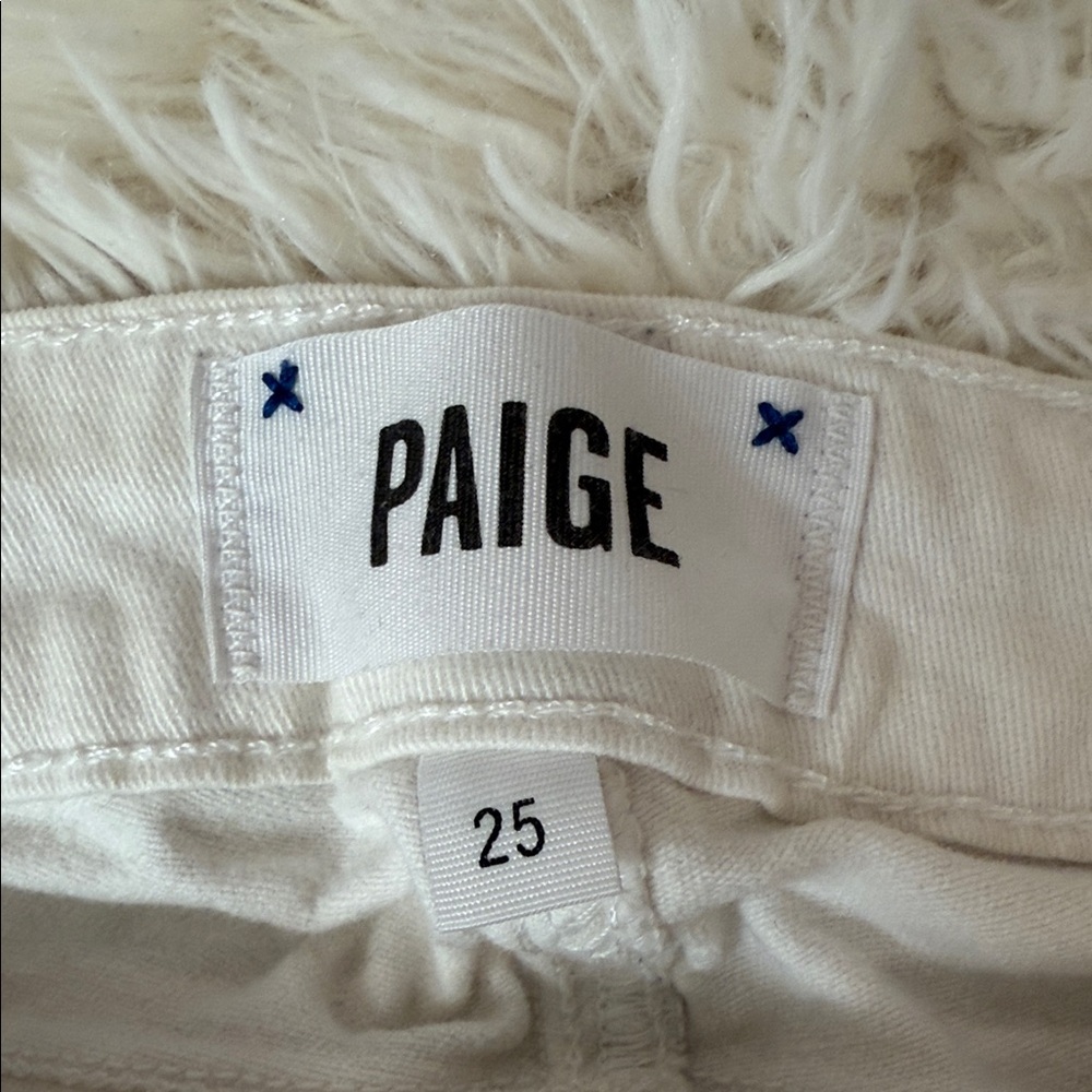 PAIGE Women's Off-White Straight Leg Jeans - Picture 2 of 5